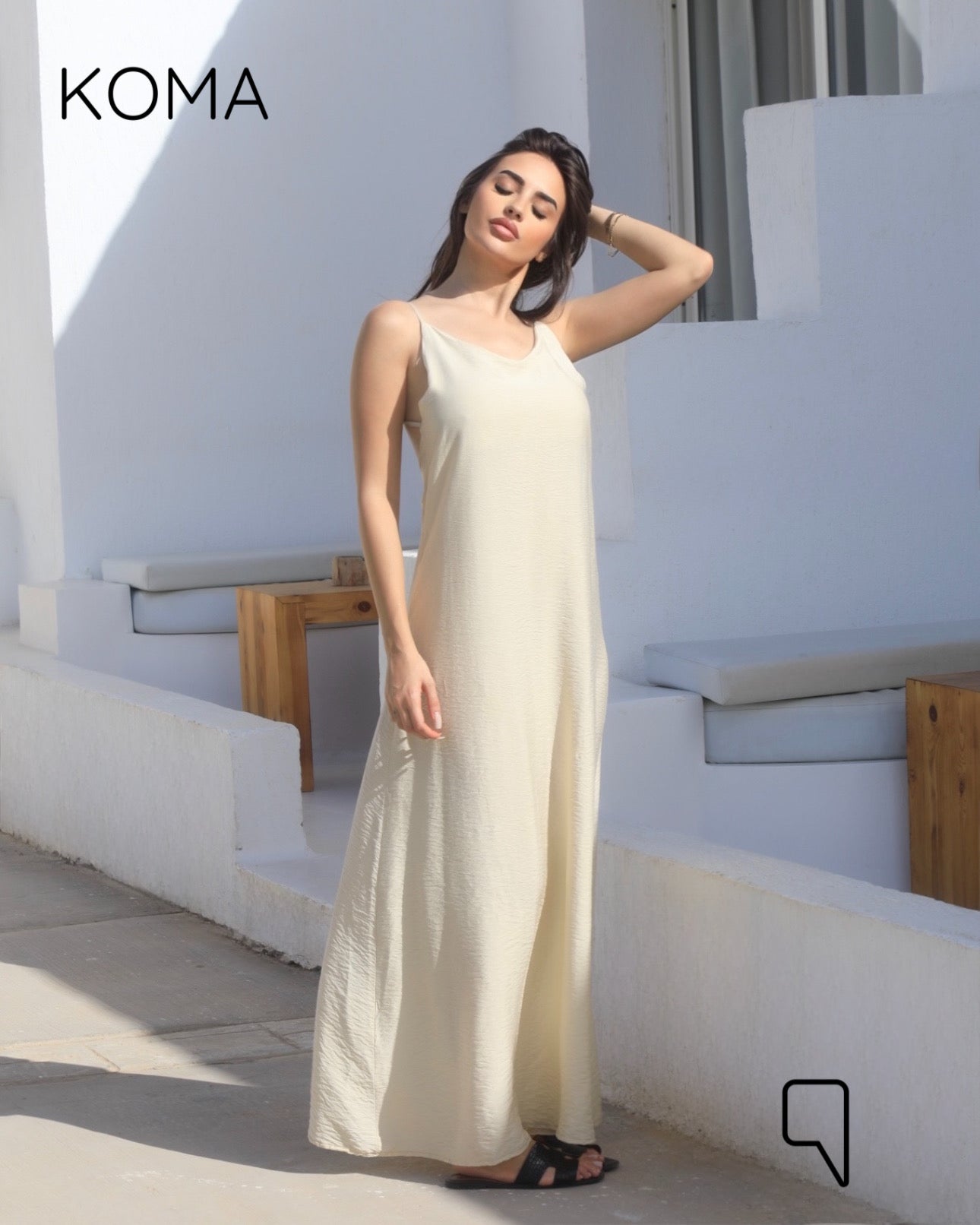 Noella Backless Maxi Dress - Beige