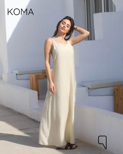Noella Backless Maxi Dress - Beige