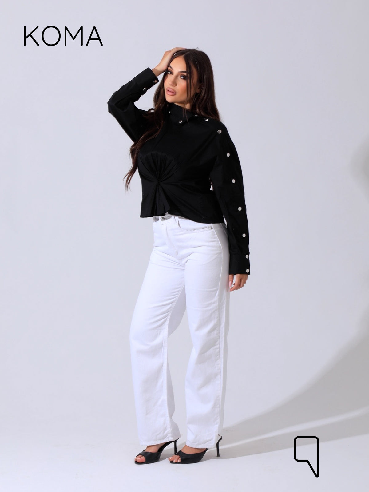 issy snap-button Shirt - Black