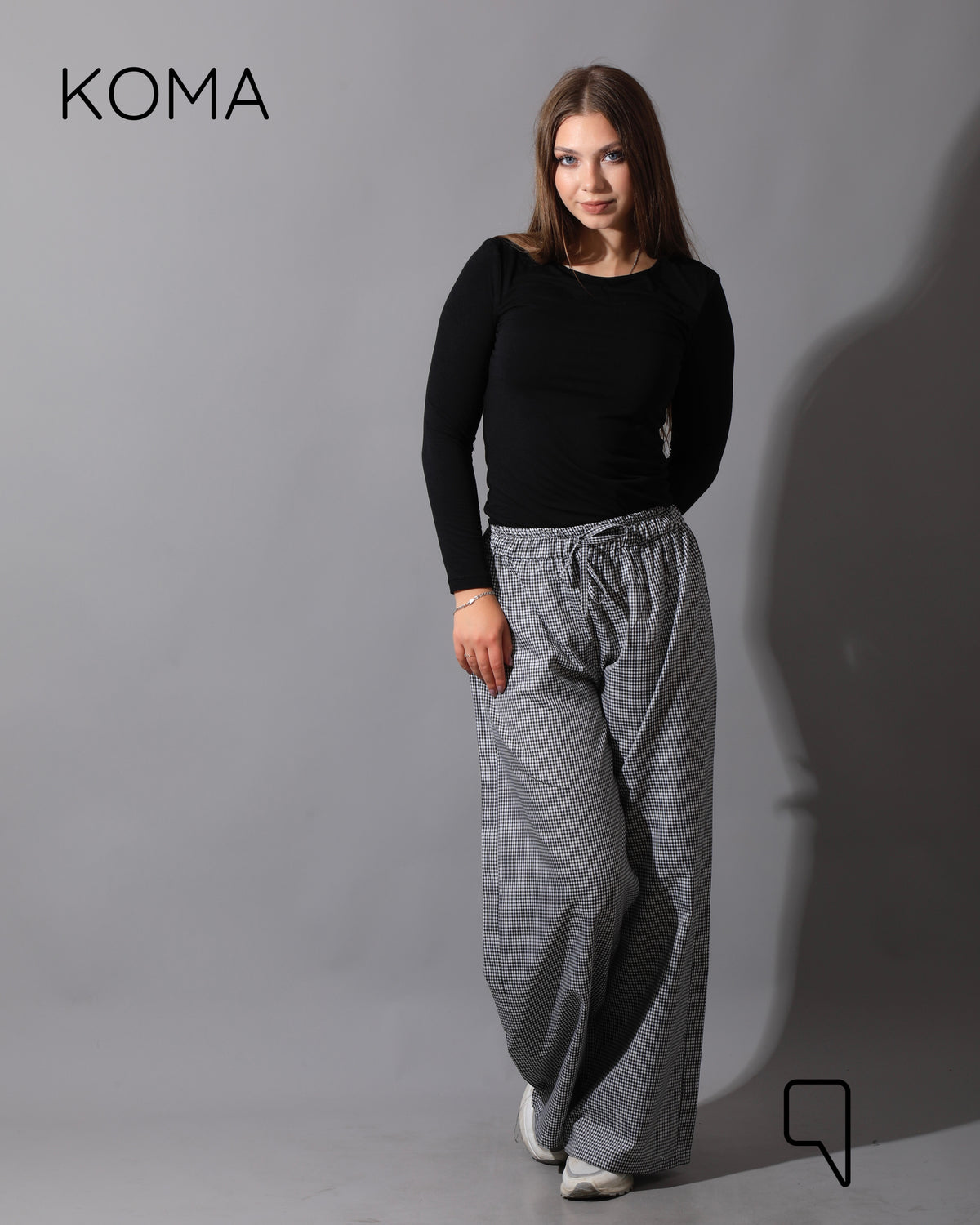 Plaid Straight Leg trousers - Plaid Black