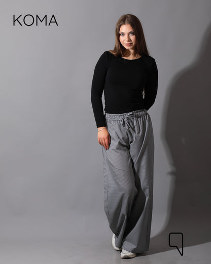 Plaid Straight Leg trousers - Plaid Black