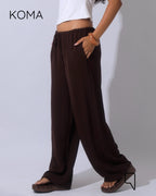 Elsie Lose Fit Trousers - Brown