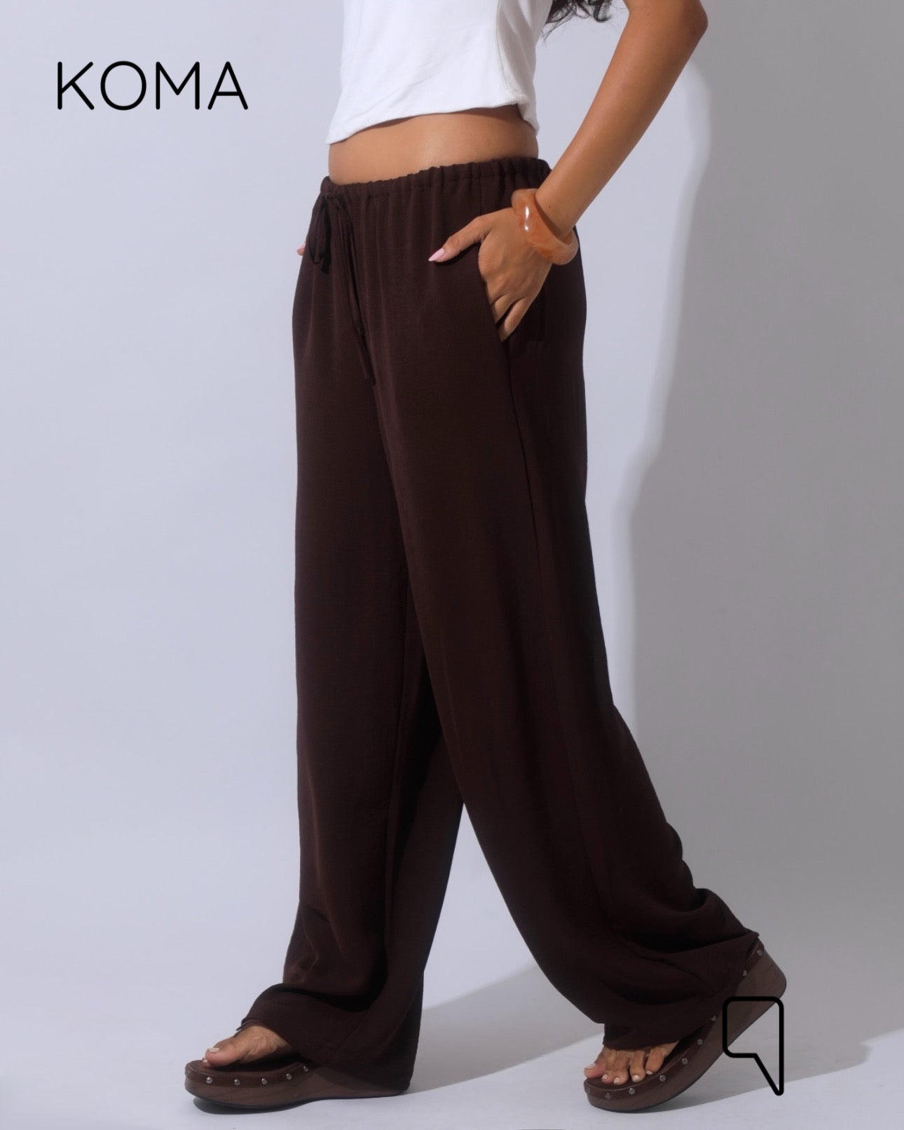Elsie Lose Fit Trousers - Brown