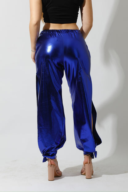 Side Slit Trousers - Electric Blue
