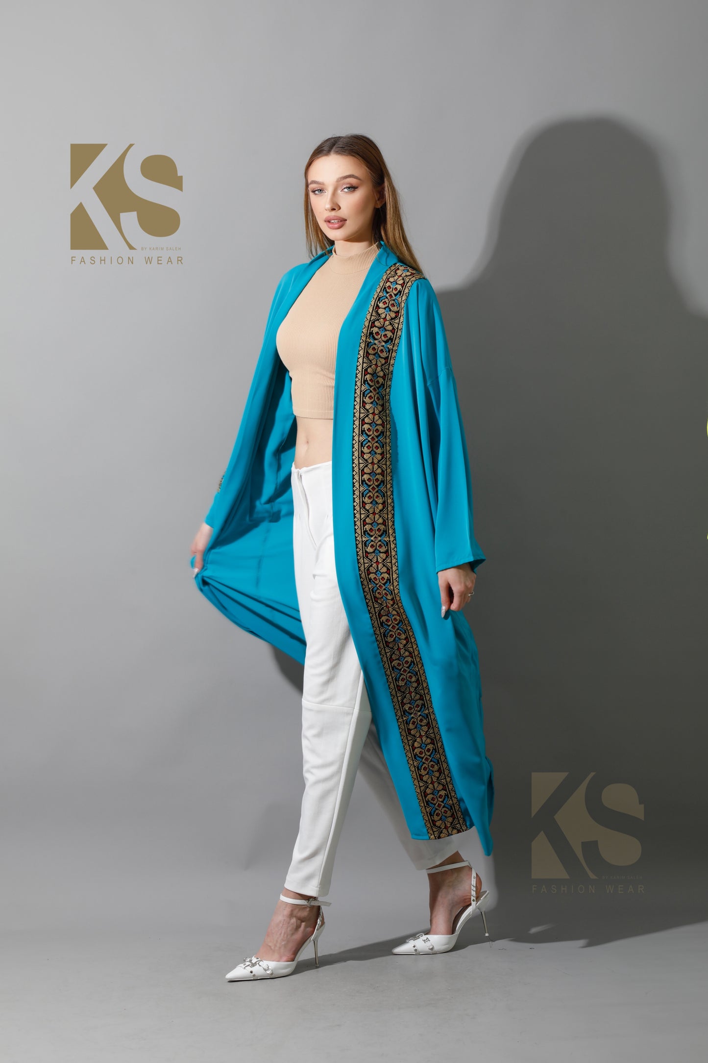 Long CBH Kaftan - Turquoise