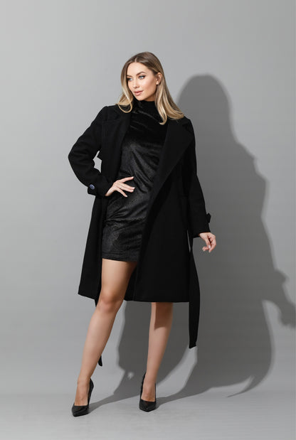 Golden High-neck Short Dress - Black & Gold