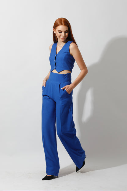 Co-Ord Vest Set - Electric Blue