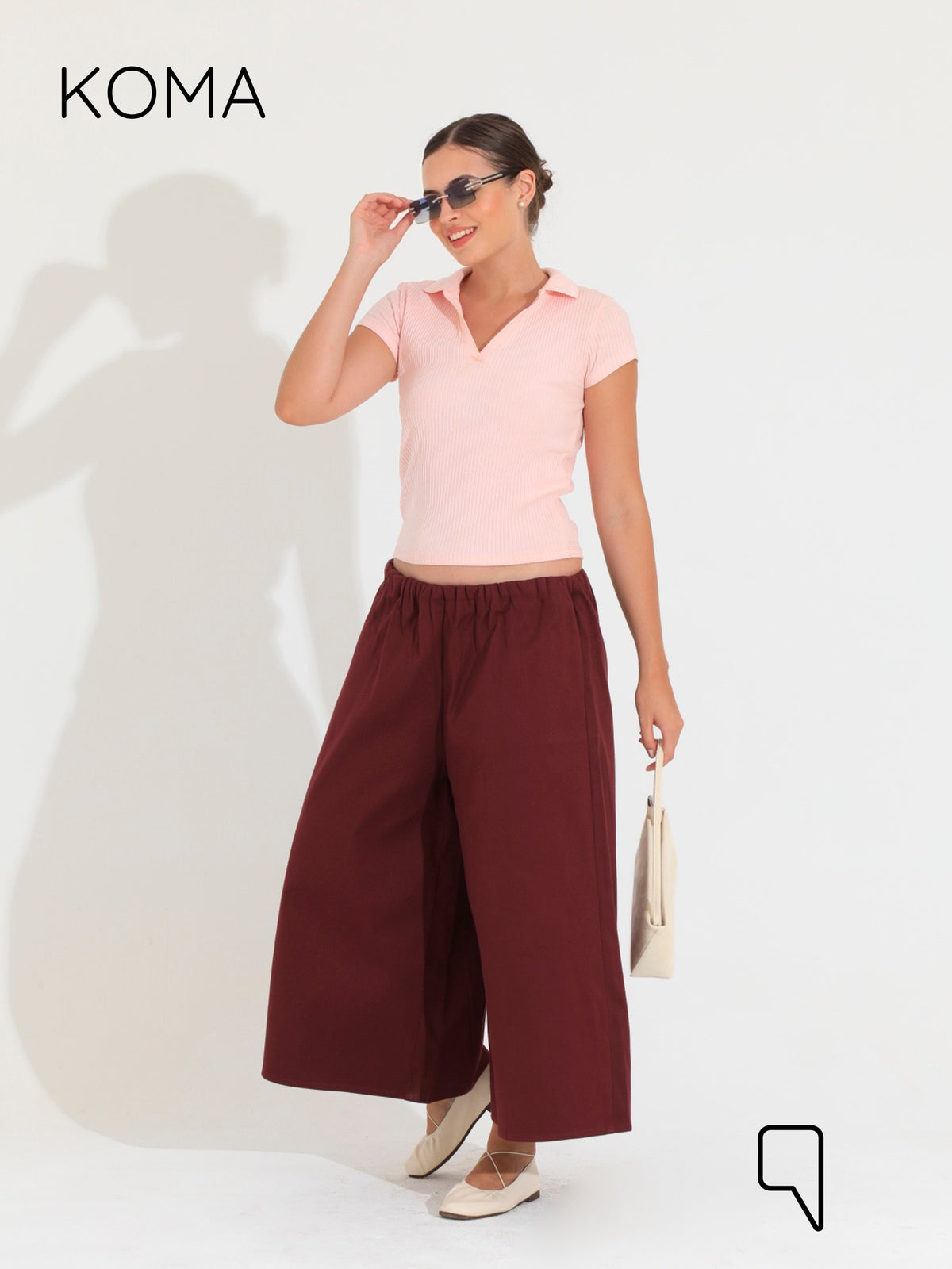 Violet Culottes Trousers - Maroon