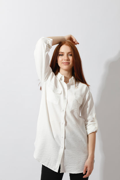 Shirt ‏with Two Pockets - White