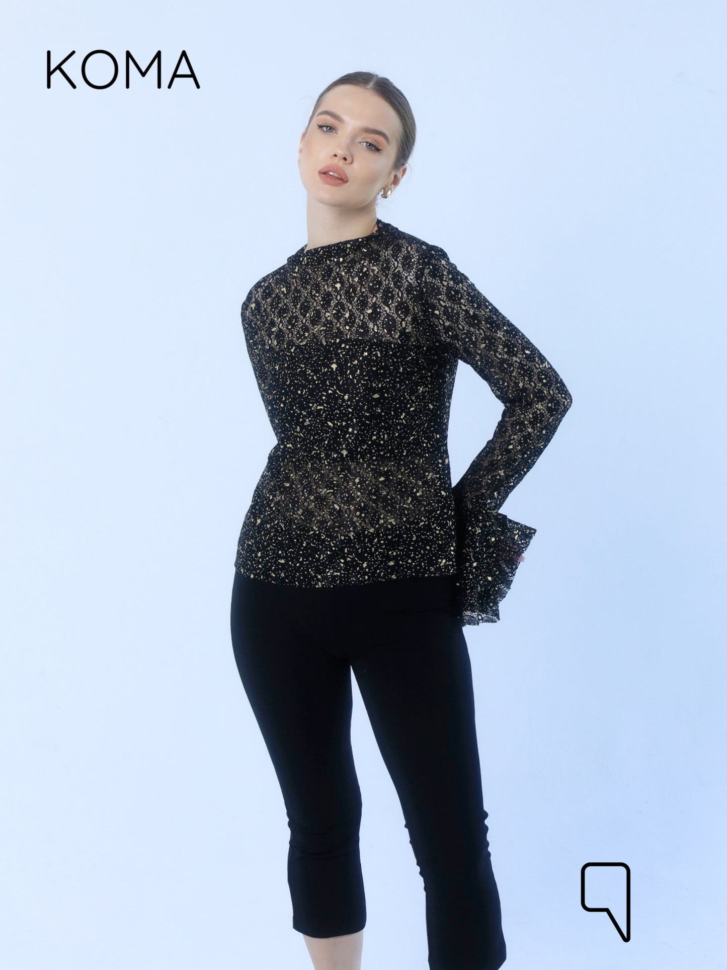Chiara Dentil Blouse - Black Gold