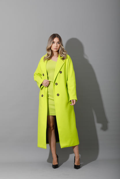 Slinky One Shoulder Bodycon Dress - Lime Green