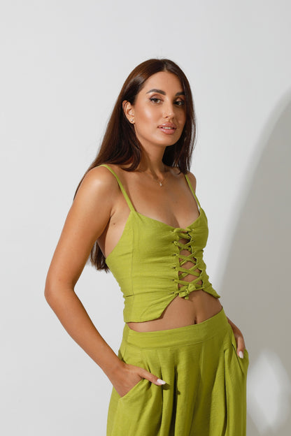Co-Ord Rope Top & Trousers - kiwi Green