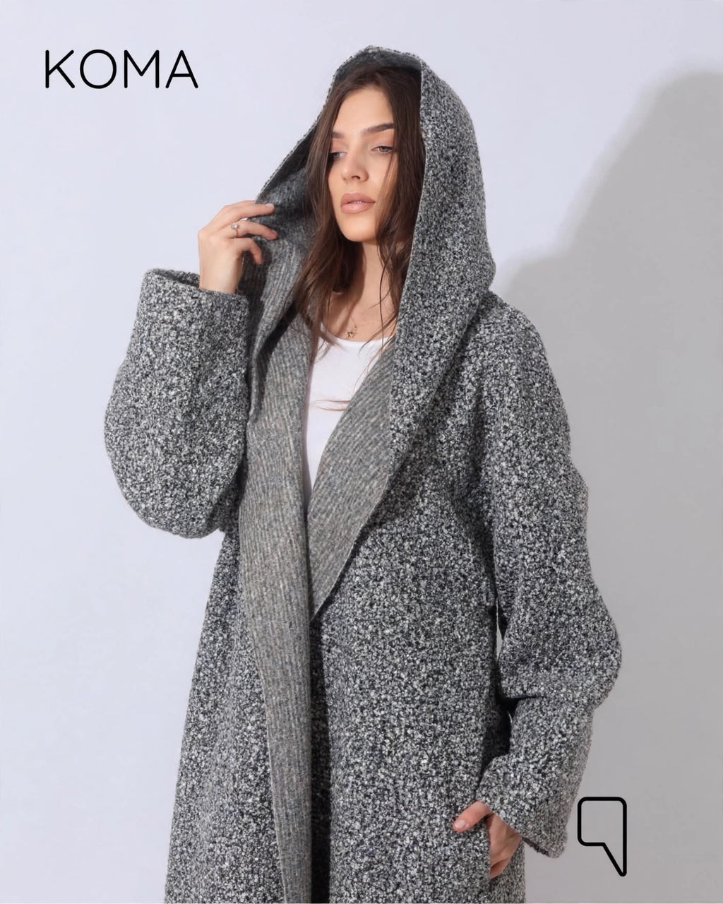 Arlette Hoodie Coat - Gray