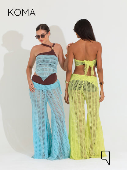 Paula Flare knitted Pants - Mint