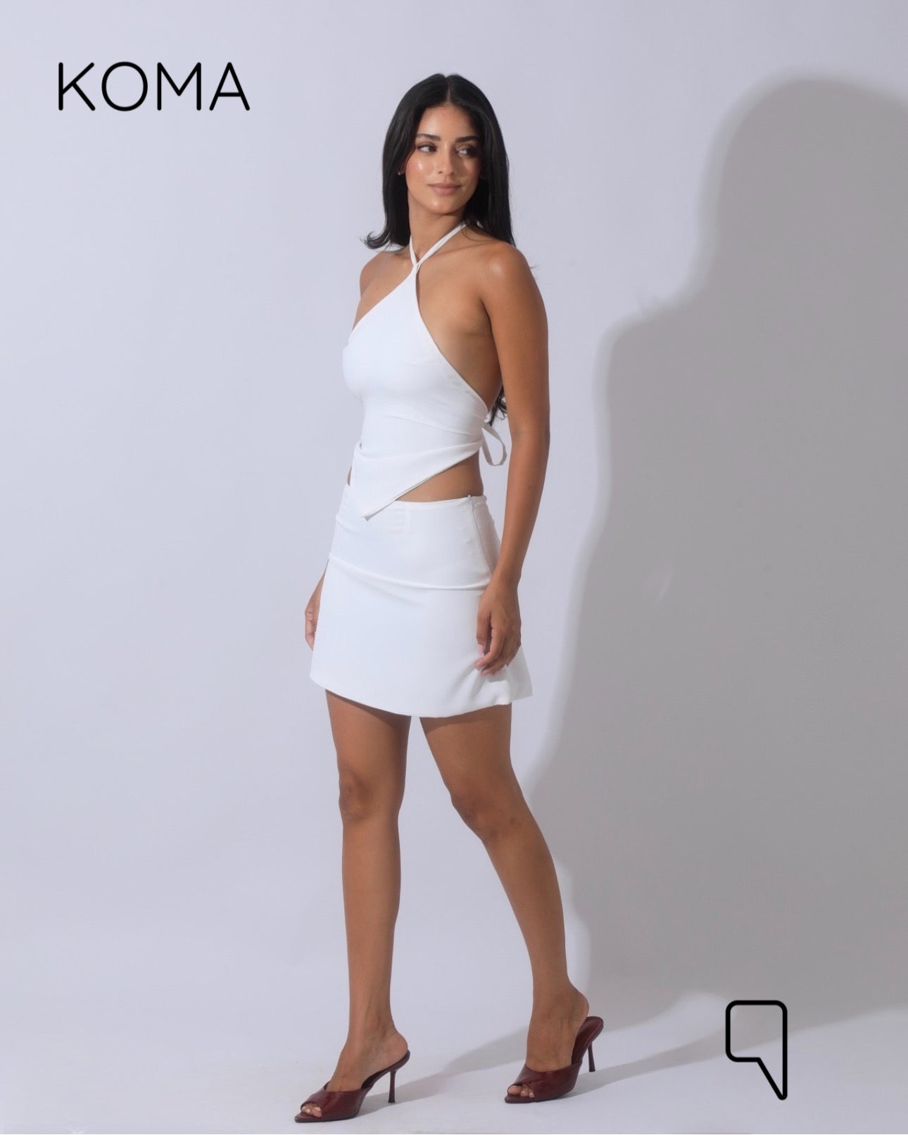 Kallie Tied Up Top & Mini Skirt Co-Ord - White