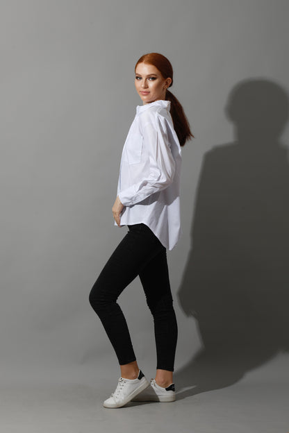 Back Slit Shirt - White