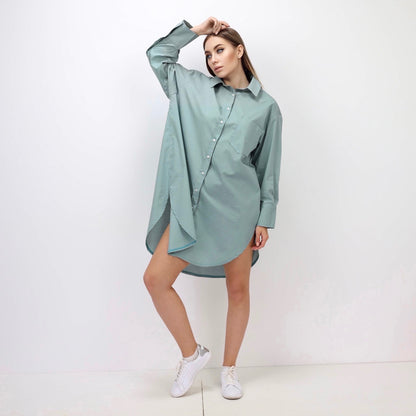 Oversized Shirt Dress - Mint Green