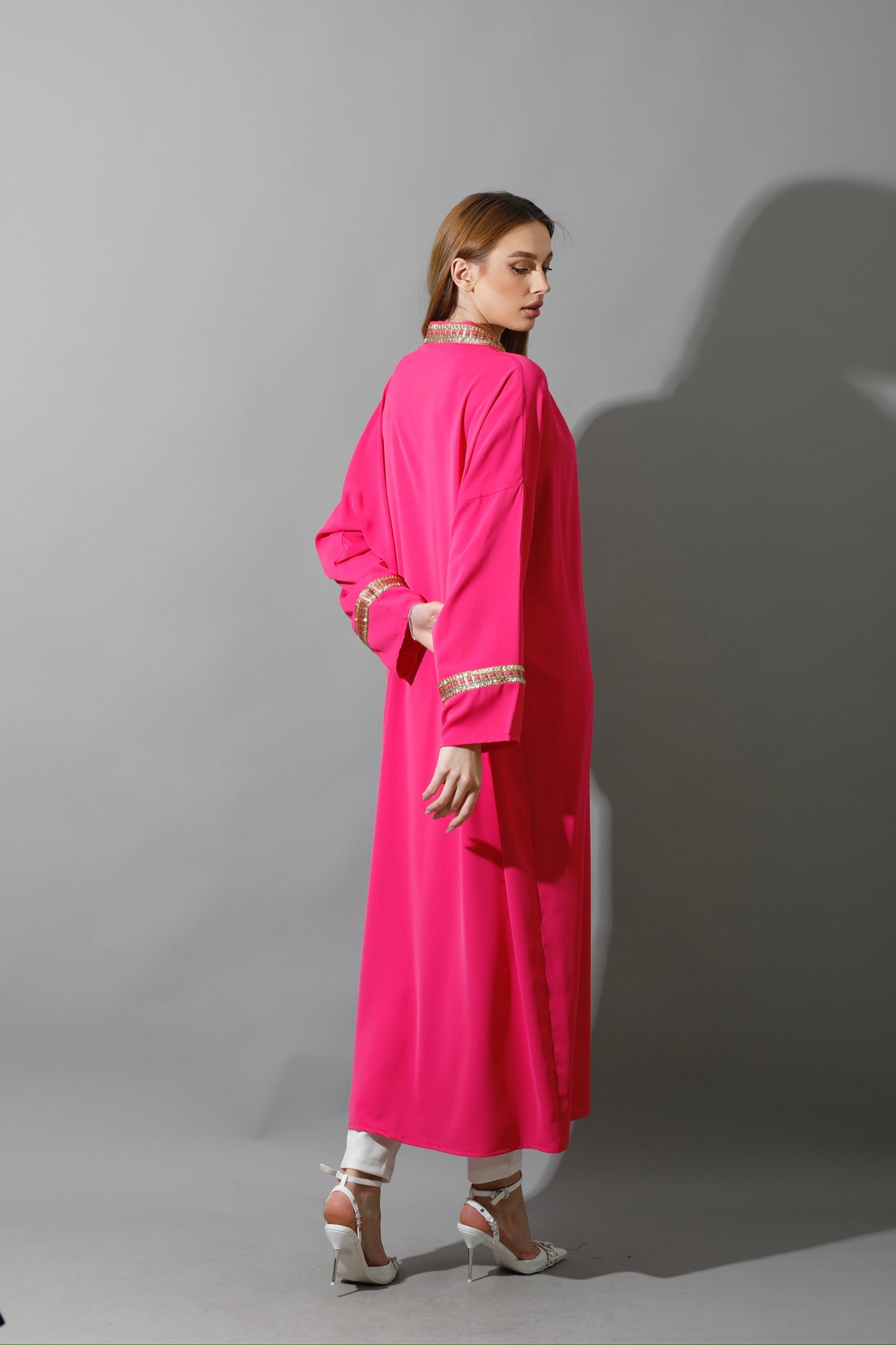 Long CBH Kaftan - Barbie Pink