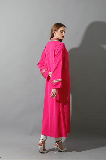 Long CBH Kaftan - Barbie Pink