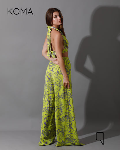 Kallie Bra Top & Pants Co-Ord - Lime Green