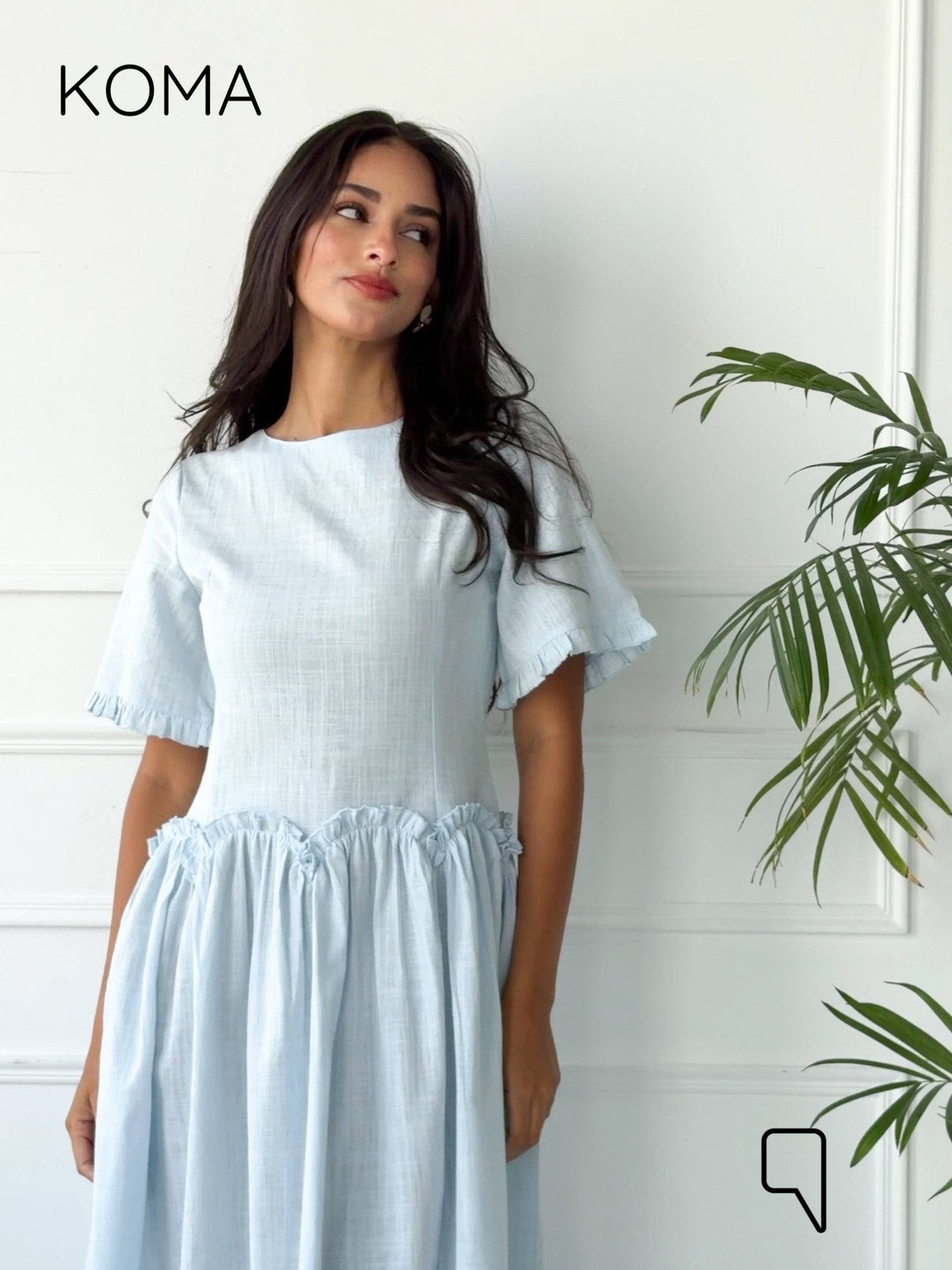 Eve Midi Blend Dress - Baby Blue