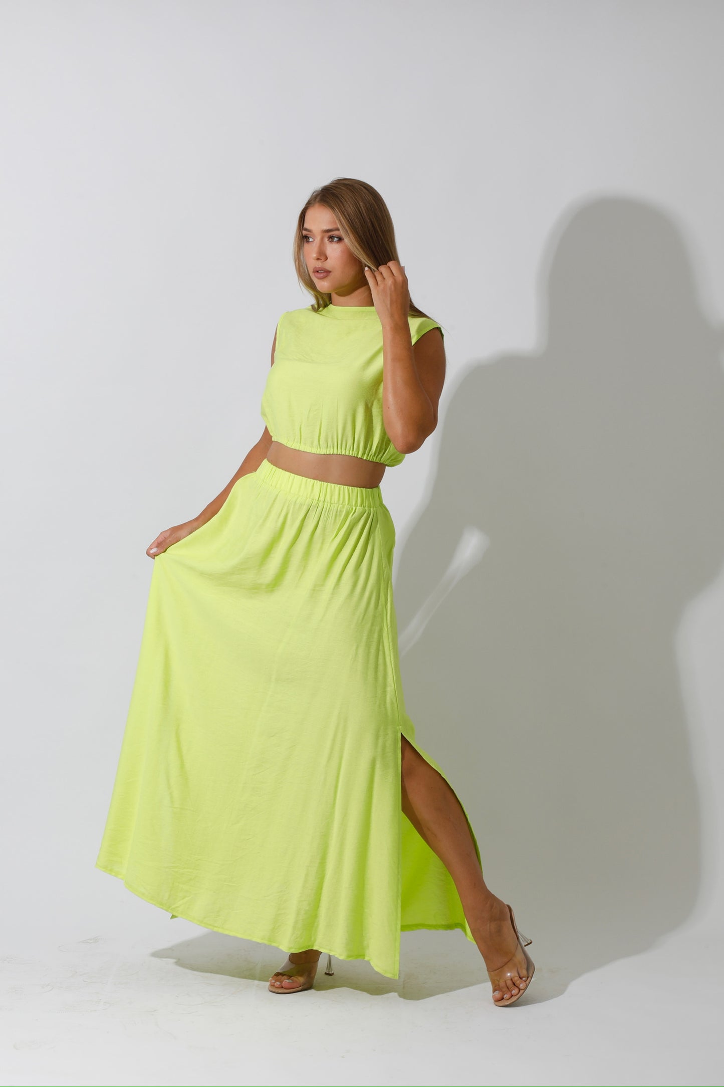 Co-Ord Crop Top - Lime Green