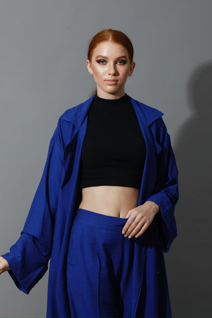 Long Cardigan - Electric Blue
