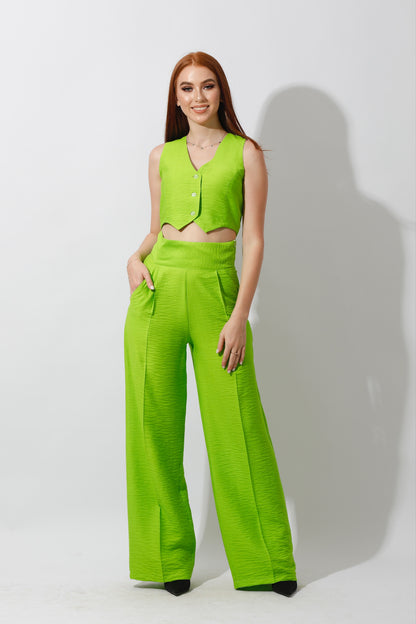 Co-Ord Vest Set - Lime Green