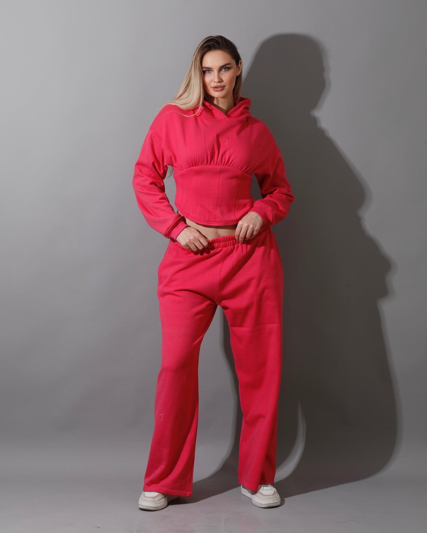 Corset Hoodie & Pants Set - Barbie Pink