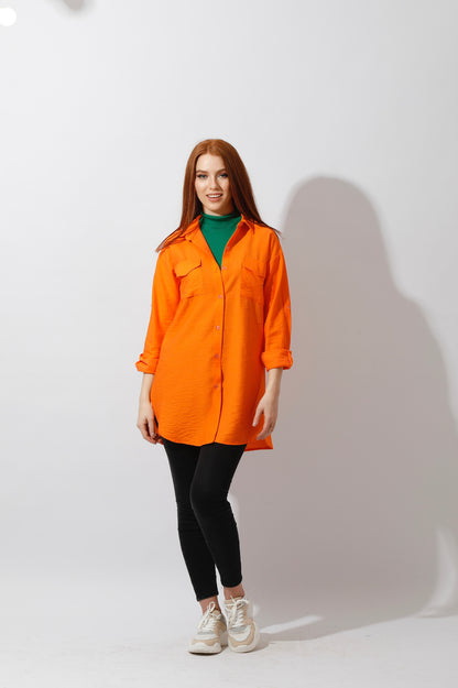 Shirt ‏with Two Pockets - Orange