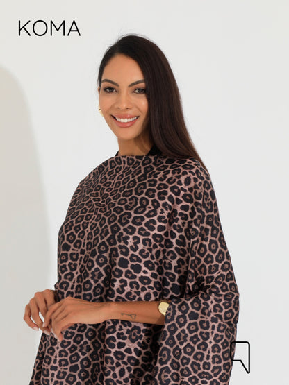 Celeste Satin Butterfly Blouse - Multicolored Tiger