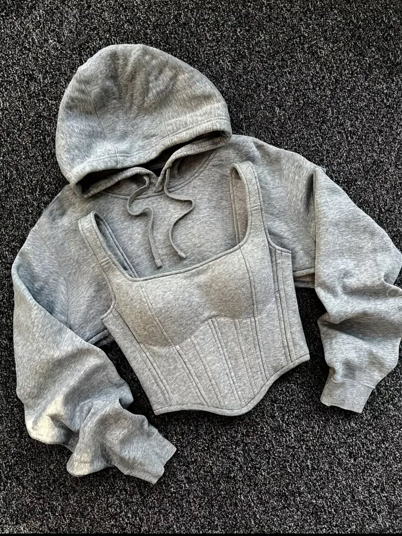 Naomi Sweatshirt Hoodie Set - Gray