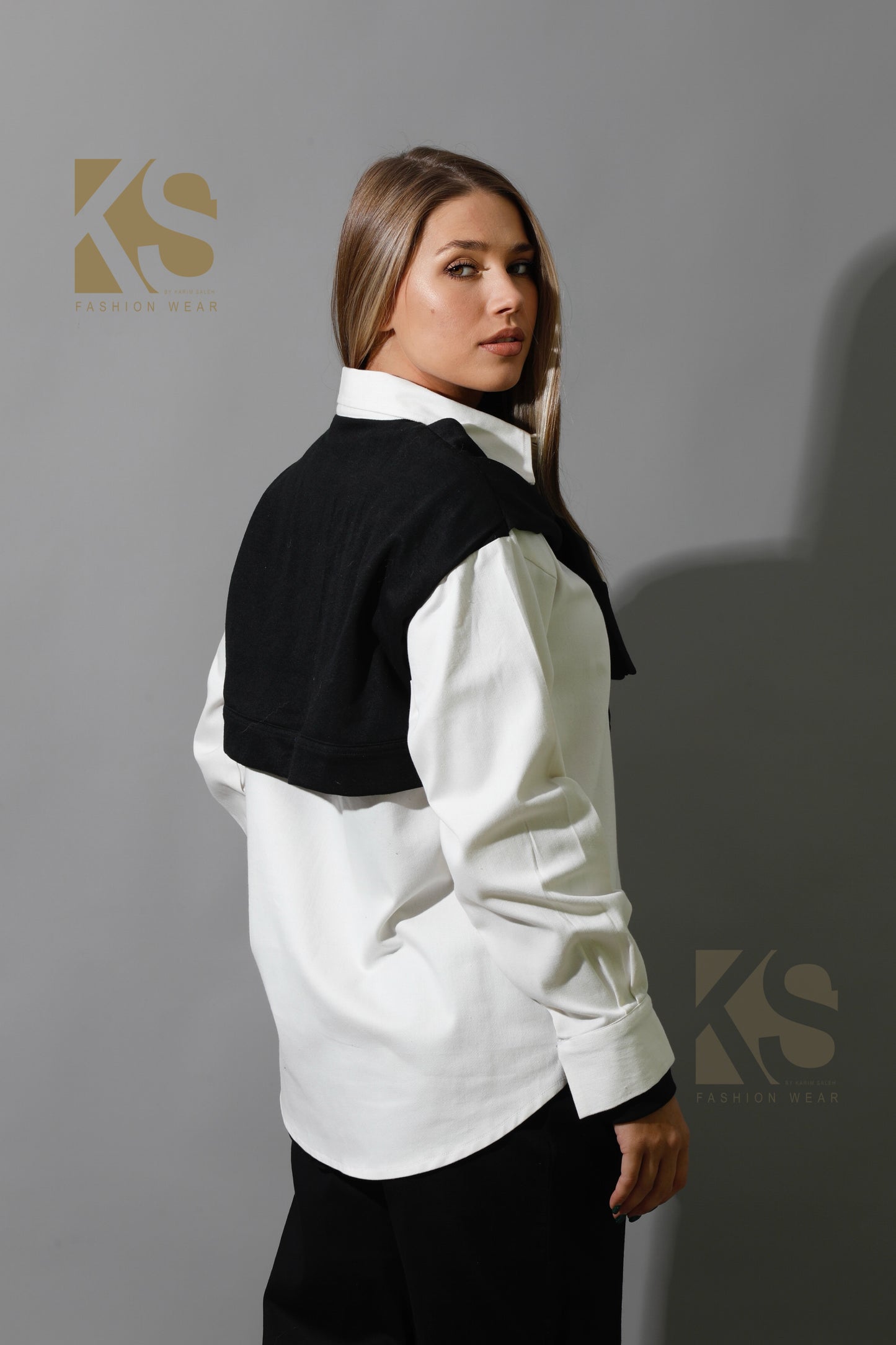 Double Sleeved Shirt - White & Black