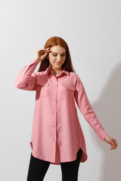 Shirt ‏with Two Pockets - Rose