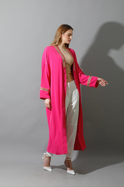 Long CBH Kaftan - Barbie Pink