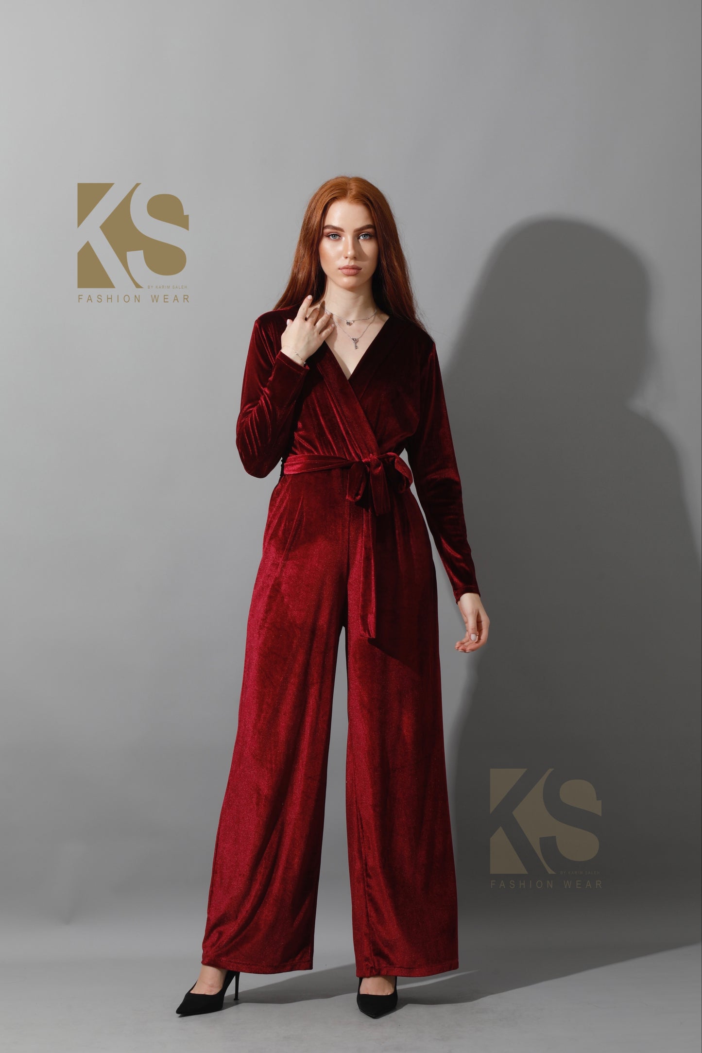 Wrapped wide leg Jumpsuit- Maroon