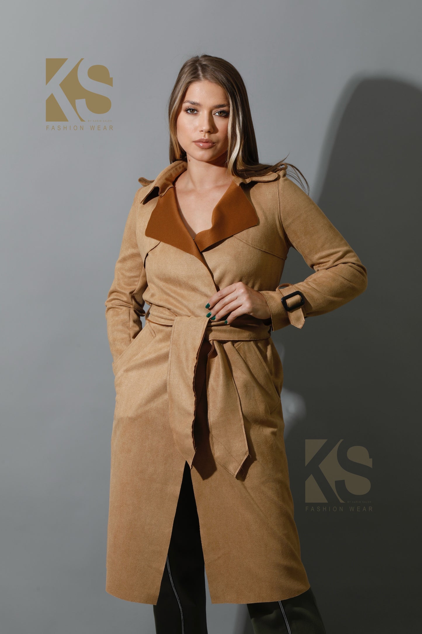 Wrap Trench Cardigan - Camel