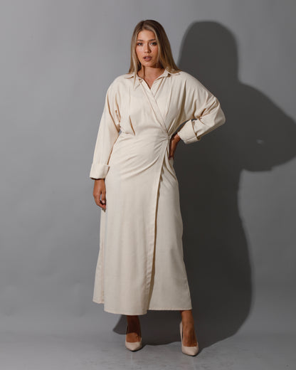 Wrapped Maxi Dress - Beige