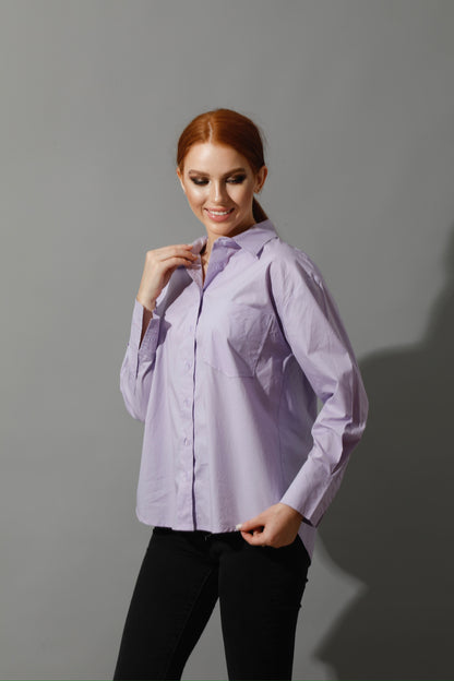 Back Slit Shirt - Lavender