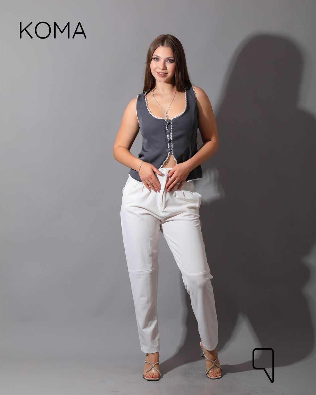 Accessorized Vest - Gray