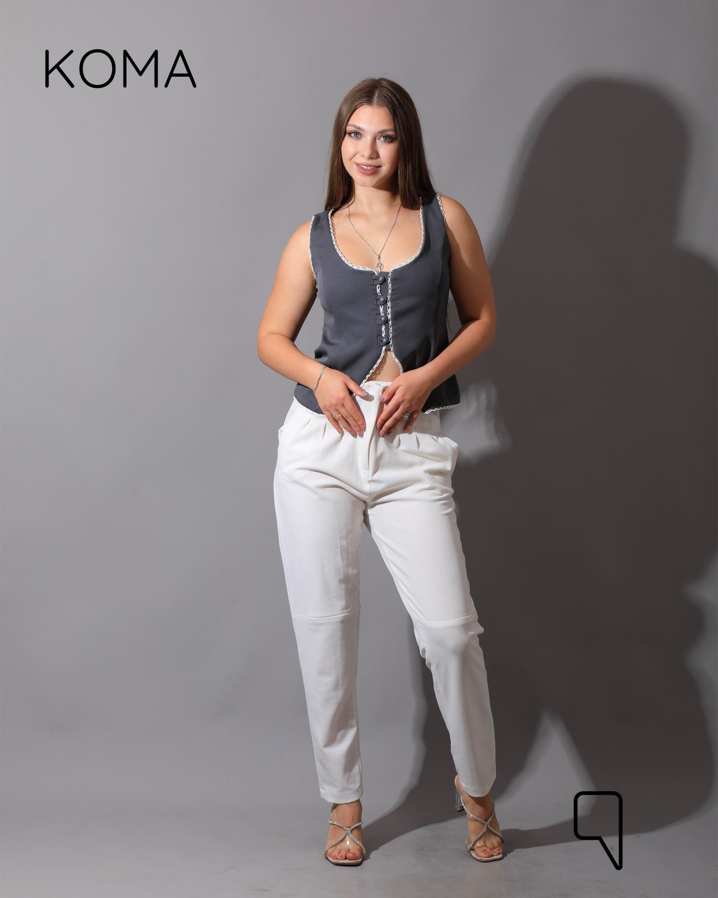 Accessorized Vest - Gray