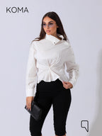 issy snap-button Shirt - OffWhite