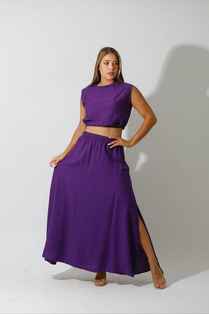 Co-Ord Crop Top - Purple