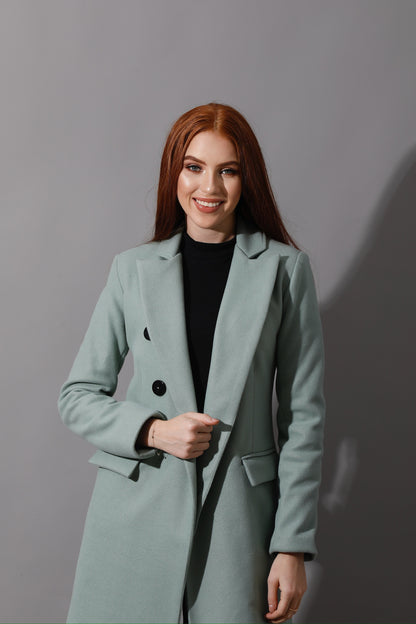 Front Open Coat - Mint Green