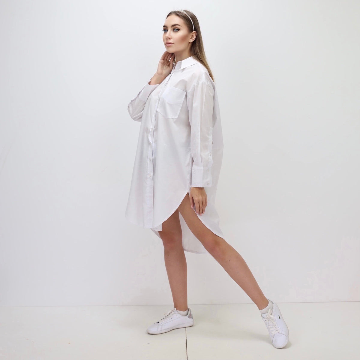Oversized Shirt Dress - White