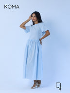 Eve Midi Blend Dress - Baby Blue