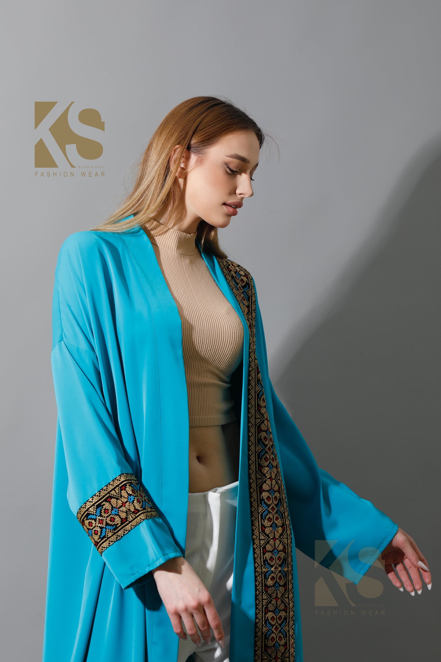 Long CBH Kaftan - Turquoise
