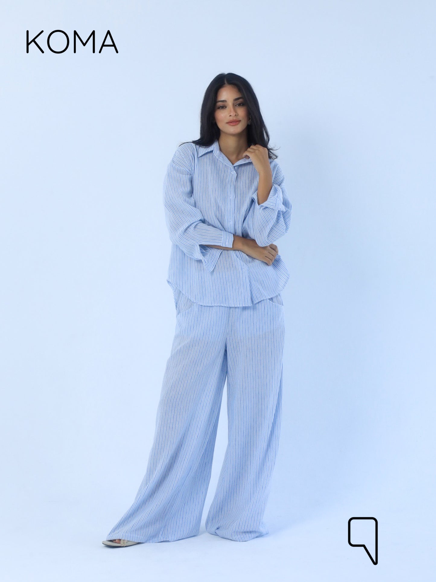 Matilda Long Sleeves Shirt - Striped Blue