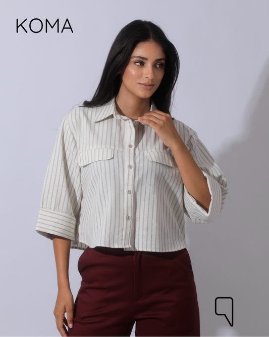 Paloma Striped Blend Shirt - Olive