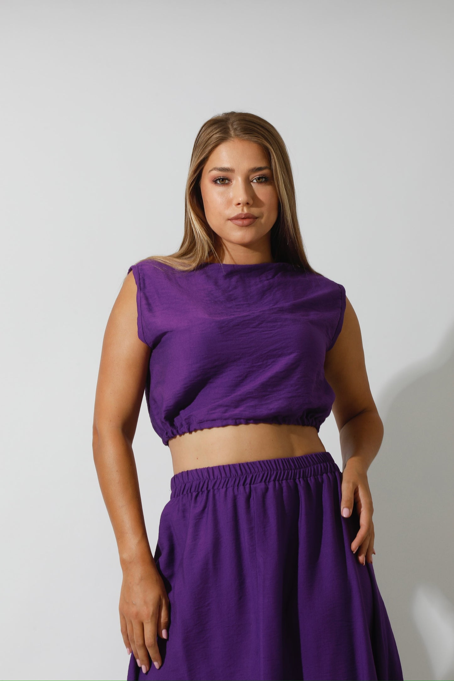 Co-Ord Crop Top - Purple